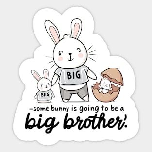 Big Brother Announcement Cute Bunny Family Design Sticker